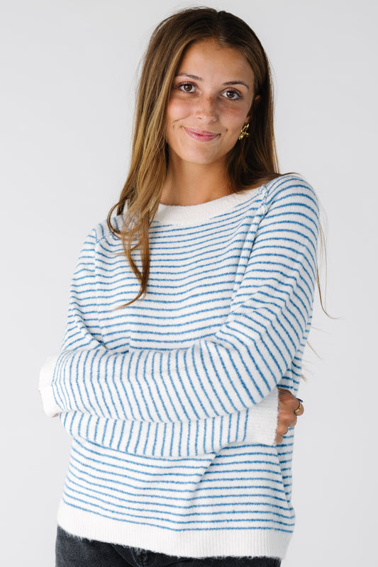 Wilma Striped Pullover WOMEN'S CARDIGAN staccato Blue S 