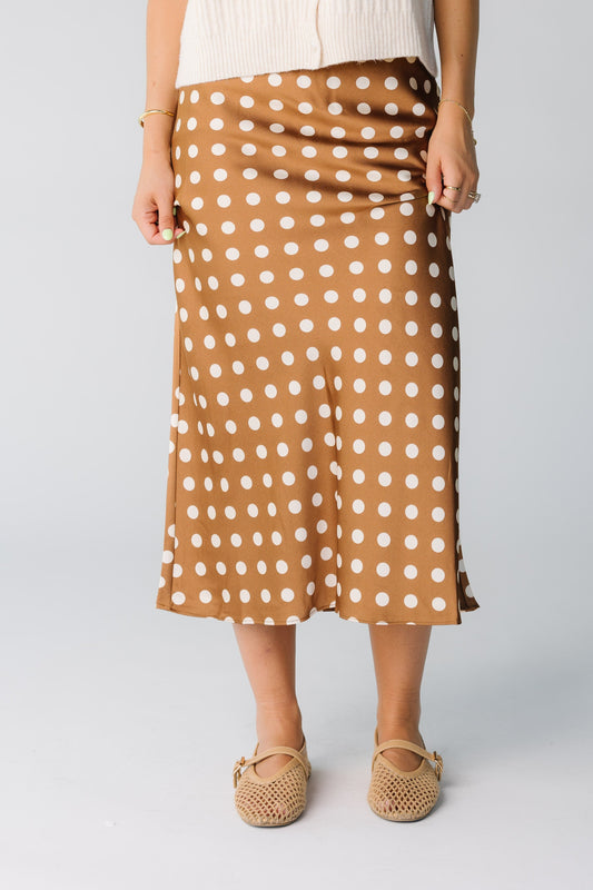 Lanie Polka Dot Skirt for women in brown
