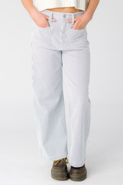 Date Time Stripe Wide Leg Denim WOMEN'S DENIM Just Panmaco Inc. 