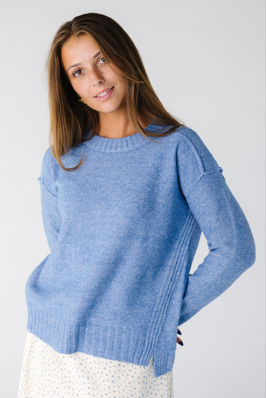 Crew Neck Pullover Sweater WOMEN'S SWEATERS staccato Denim S 