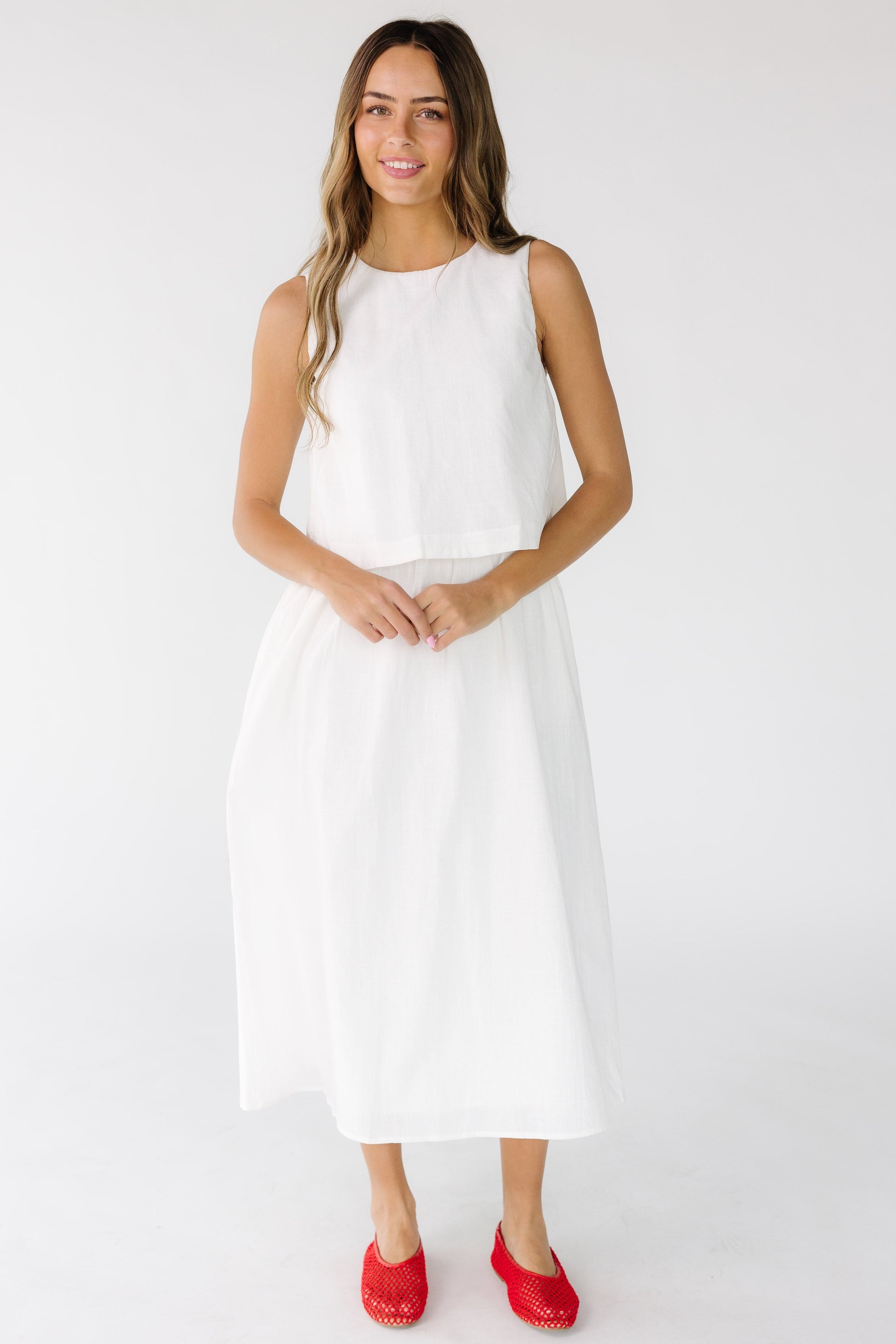 Olivia Cotton Tank Dress - Off White / S Olivia Cotton Tank Dress - Off White / S