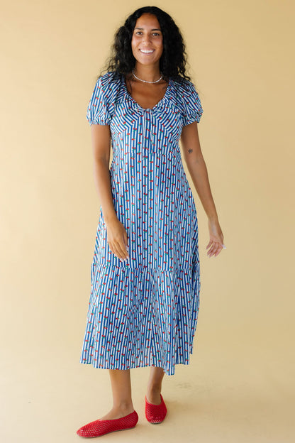 Modest Citrus Alba Stripe Dress Red Stripe / S
