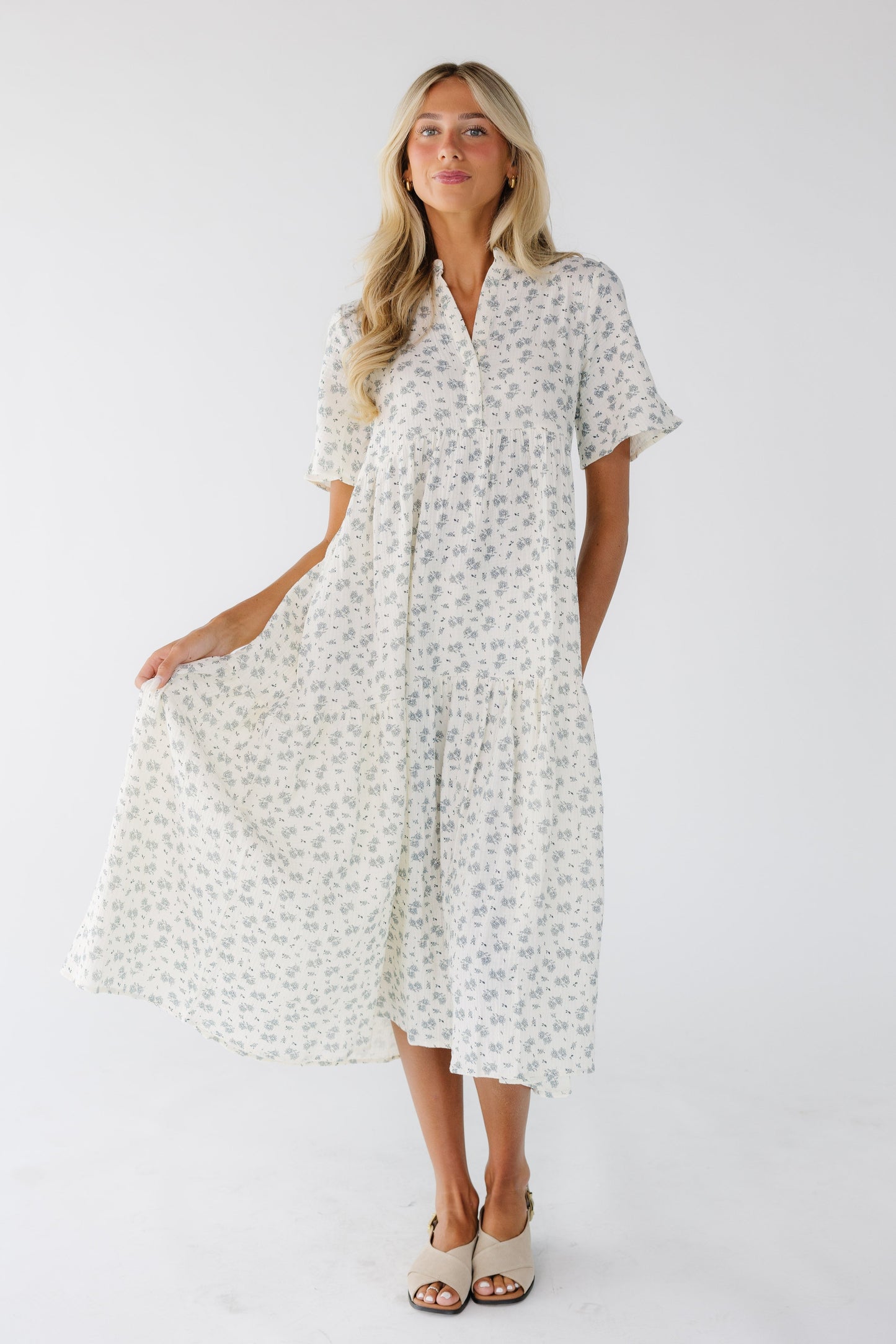 Brass & Roe Pondering Gauze Dress WOMEN'S DRESS brass & roe Cream XS 