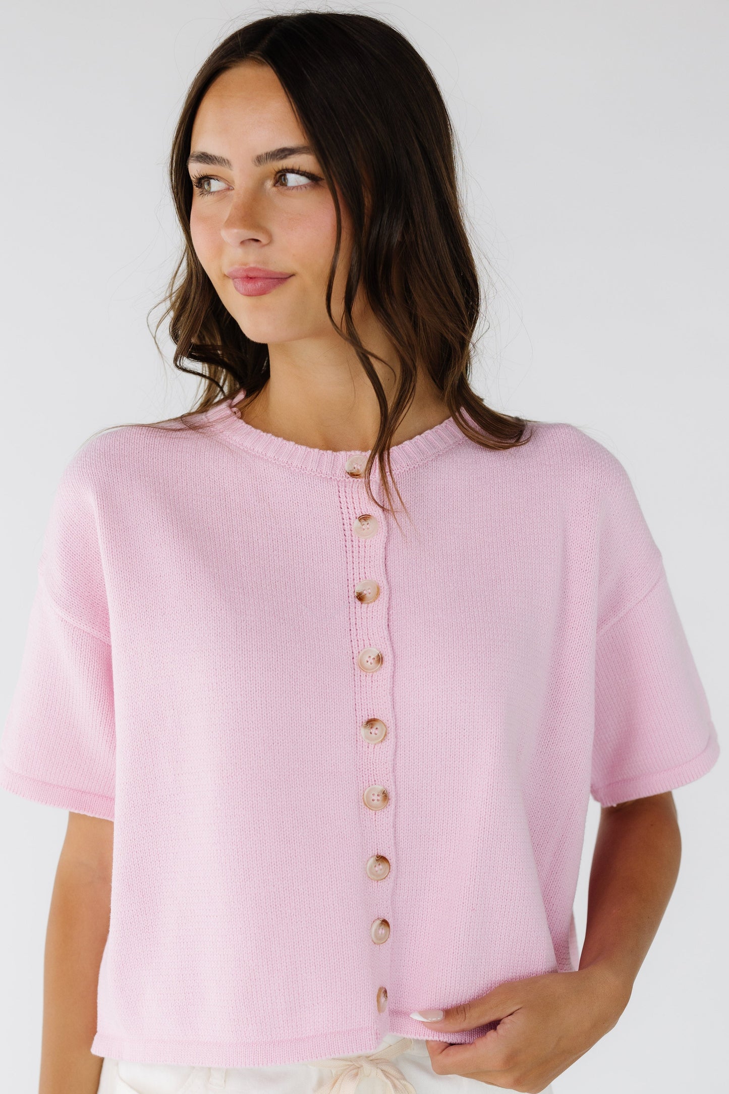 The Sabrina Sweater Top in pink for women and teen girls.