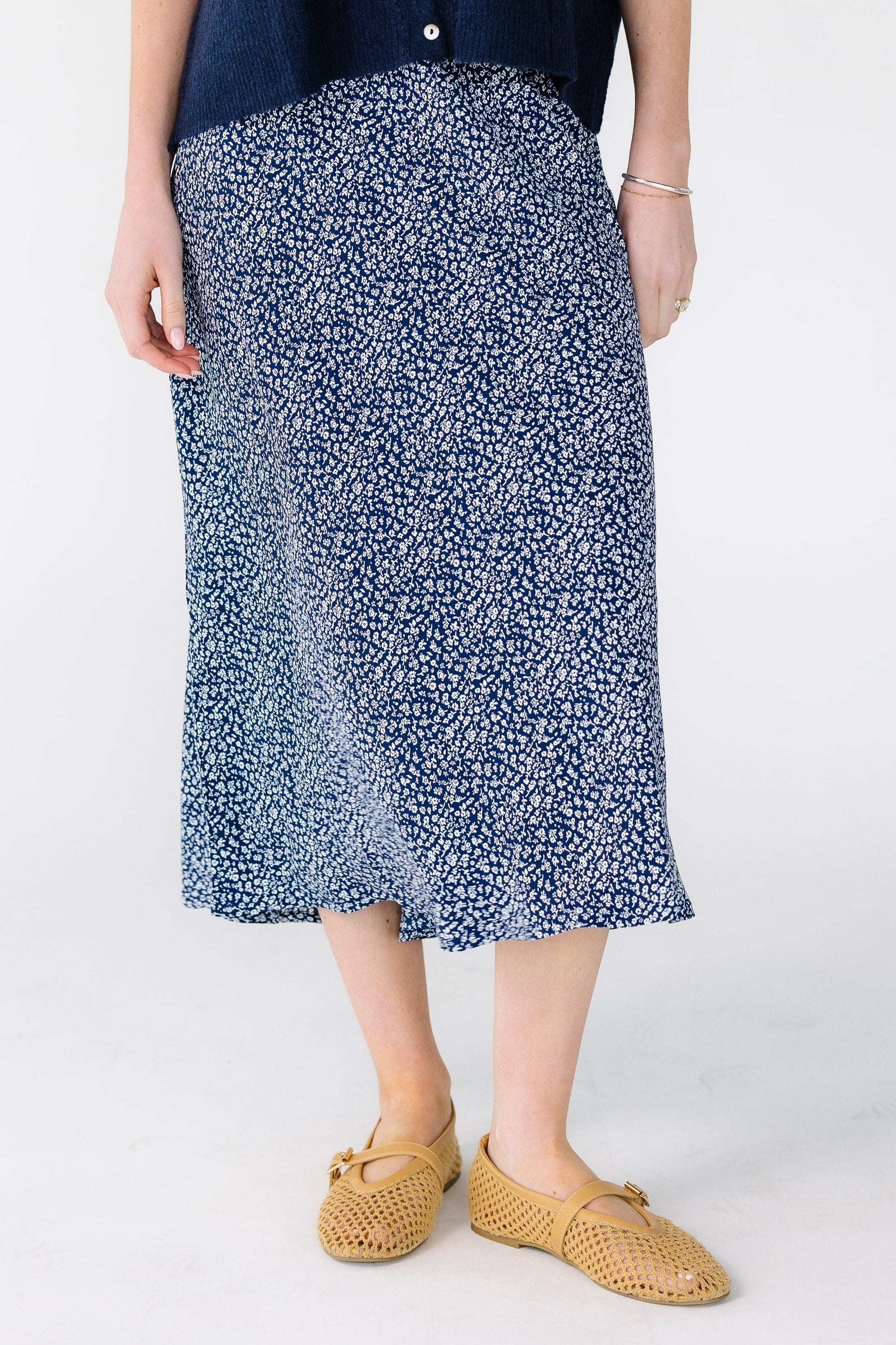 The Spring June Skirt in navy for women and teens.