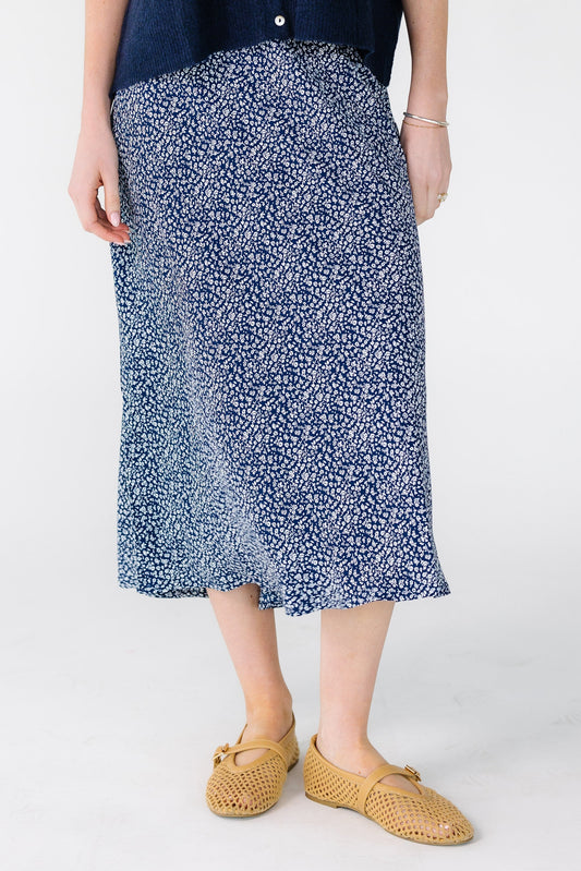 The Spring June Skirt in navy for women and teens.