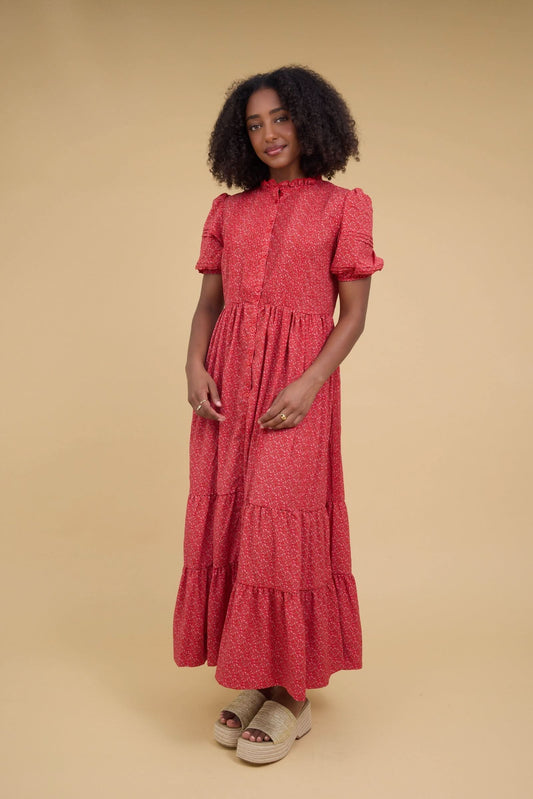 Brass & Roe Flower Fields Dress WOMEN'S DRESS brass & roe Red XS 