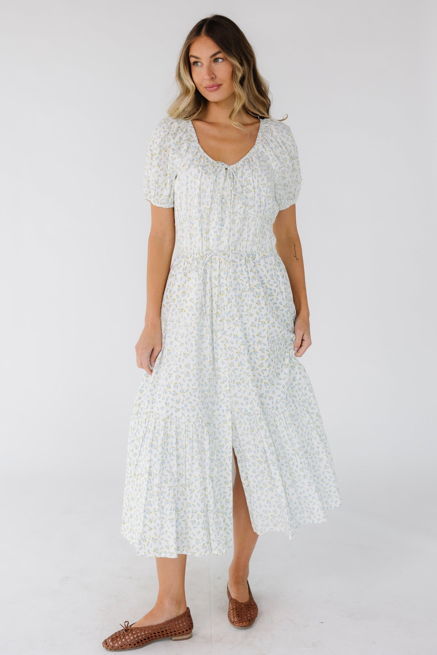 Citrus The Erika Dress WOMEN'S DRESS Citrus Blue Ditsy XS 