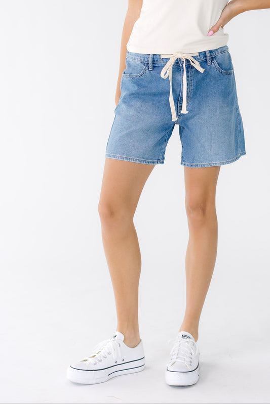 Bree Tie Waist Longer Short WOMEN'S SHORTS Just Panmaco Inc. Medium Denim XS 