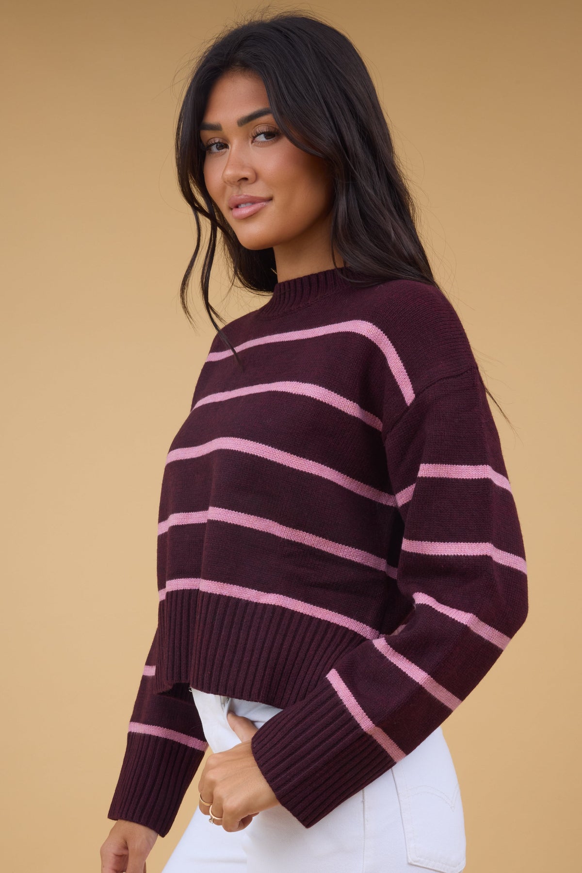 The Autumn Top Mod Ref Burgundy/Pink S 