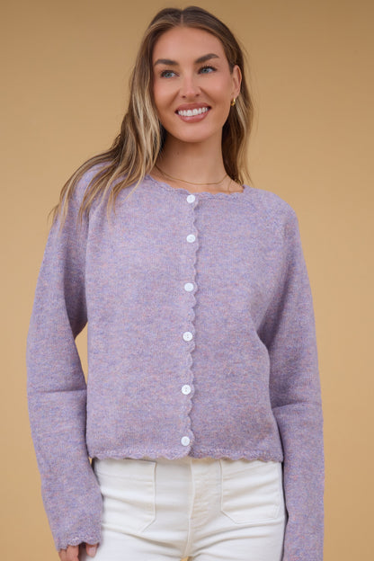 The Stella Cardigan in lavender for women & teen girls.