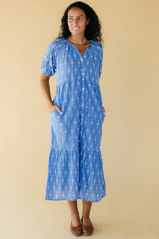 Citrus Cami Button Down Midi Dress WOMEN'S DRESS Nipun Blue XS 
