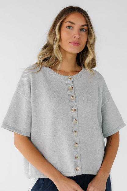The Sabrina Sweater Top in grey for women and teen girls.
