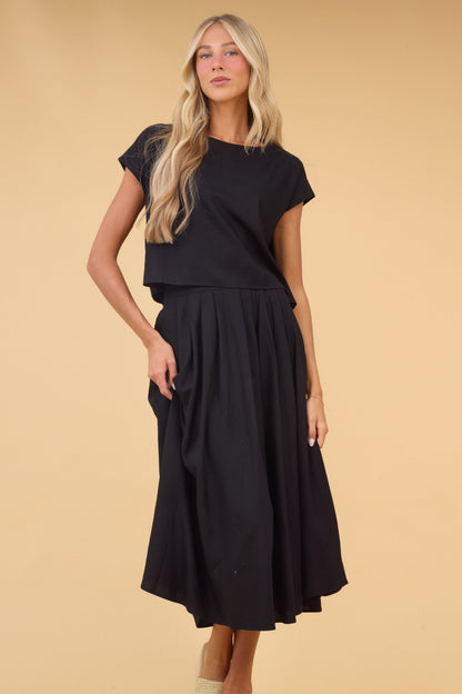 Brass & Roe Nia Top in black for women and teen girls.