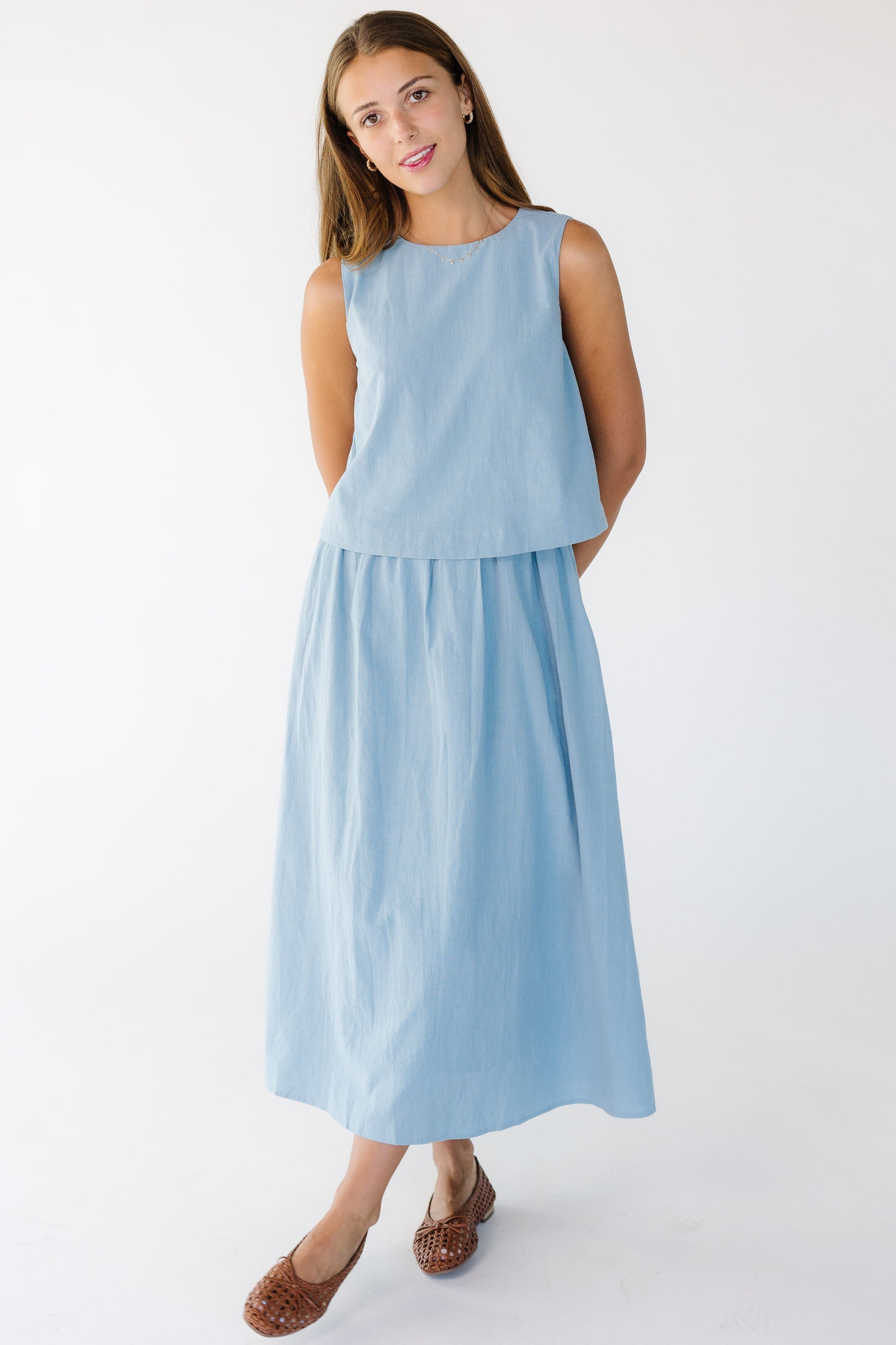 loose fitting tank top dress Olivia Cotton Tank Dress – Called to Surf main image 1