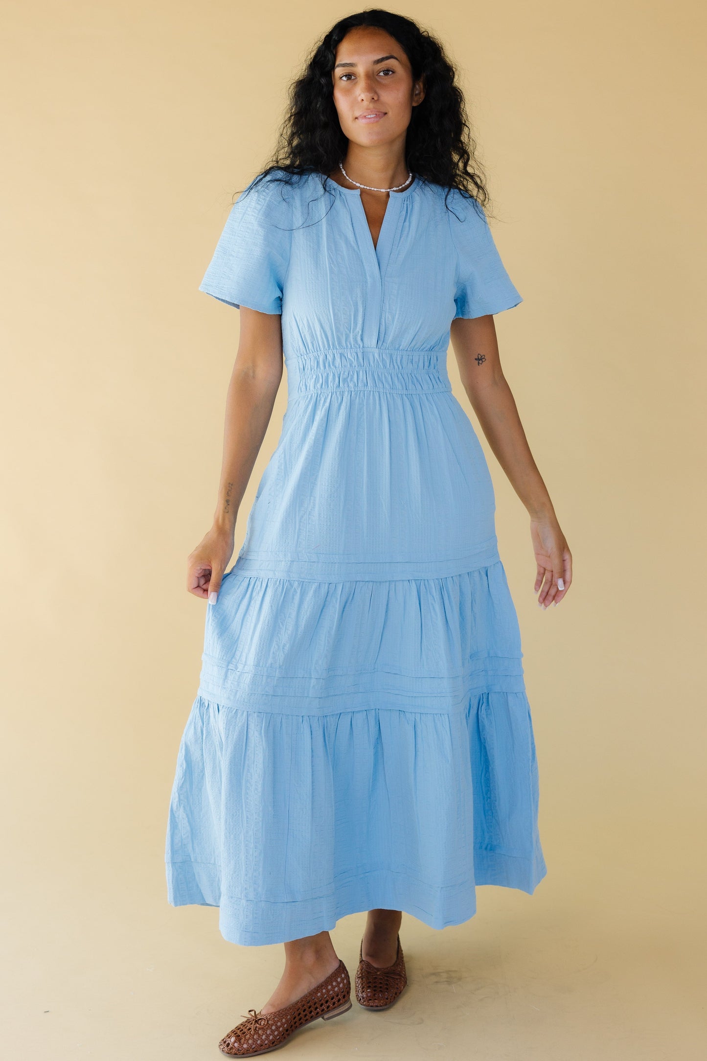 Citrus Shae Textured Dress - Blue  for women and teen girls.