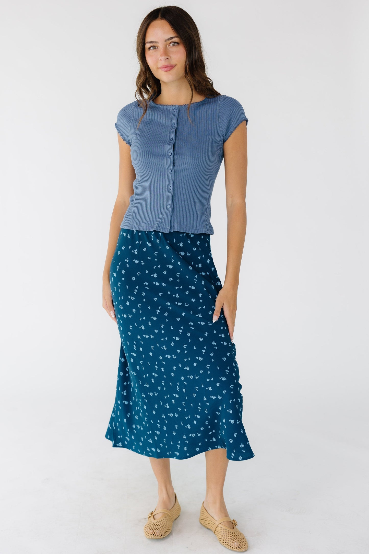 Brass & Roe Ellie Skirt - Deep Blue WOMEN'S SKIRTS brass & roe 