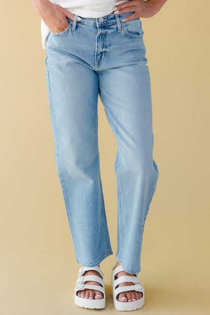 Classic Straight Leg Denim in light denim for women and teen girls.