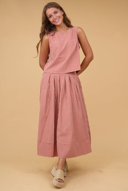 The Aspyn Set Women's Set  in red plaid for women and teen girls.