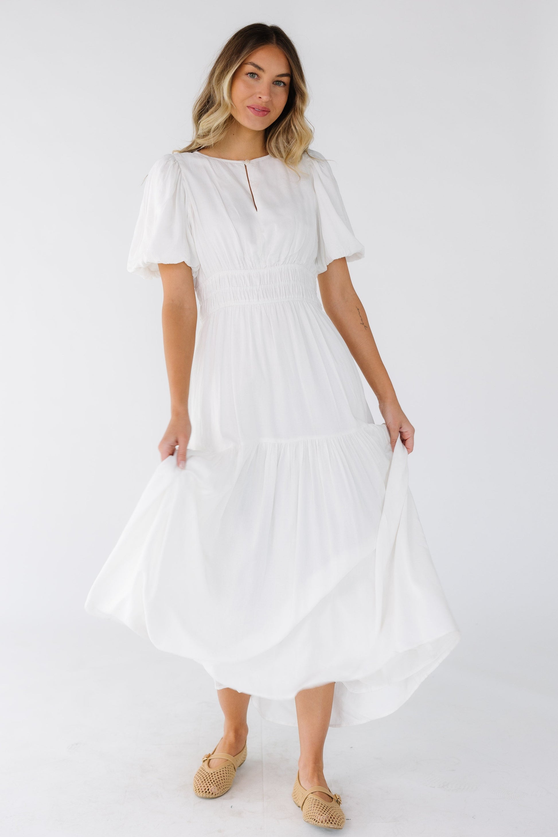 Modest Citrus Porcia Midi Dress White / XXXL