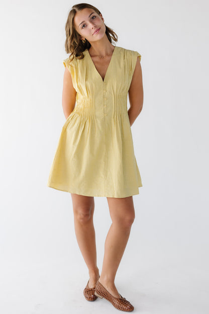 The Penelope Dress in yellow for women and teen girls.