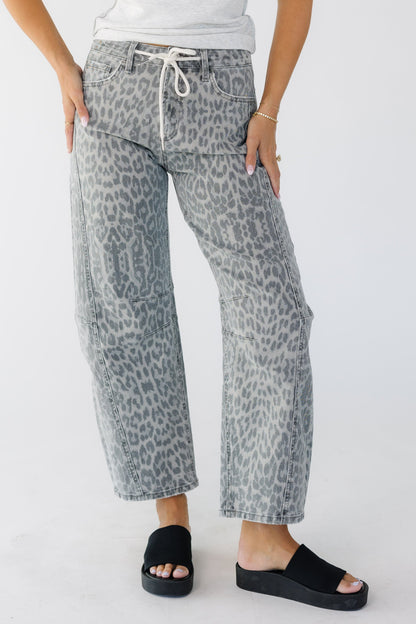 Leopard Barrel Jeans WOMEN'S JEANS Vervet Grey Leopard 24 
