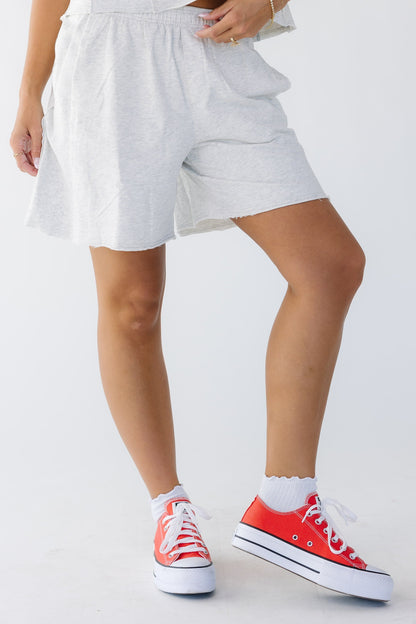 Brass & Roe Sara Set Shorts in light grey for women and teens.