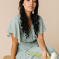 Naples Flutter Sleeve -Dusty Green Bridesmaid Dress brass & roe 