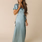 Ava Satin Dress - Blue Bridesmaid Dress Brass & Roe 