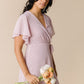 Naples Flutter Sleeve Wrap Maxi - Lt. Pink Bridesmaid Dress Brass & Roe 