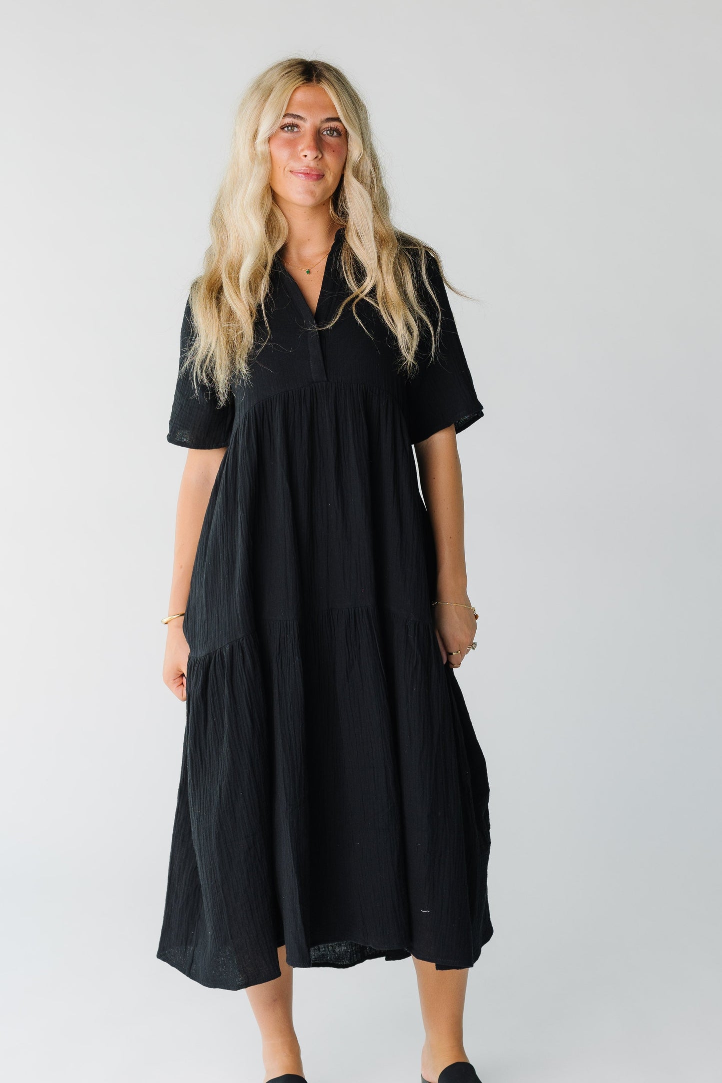 Brass & Roe Pondering Gauze Straight Sleeve Dress