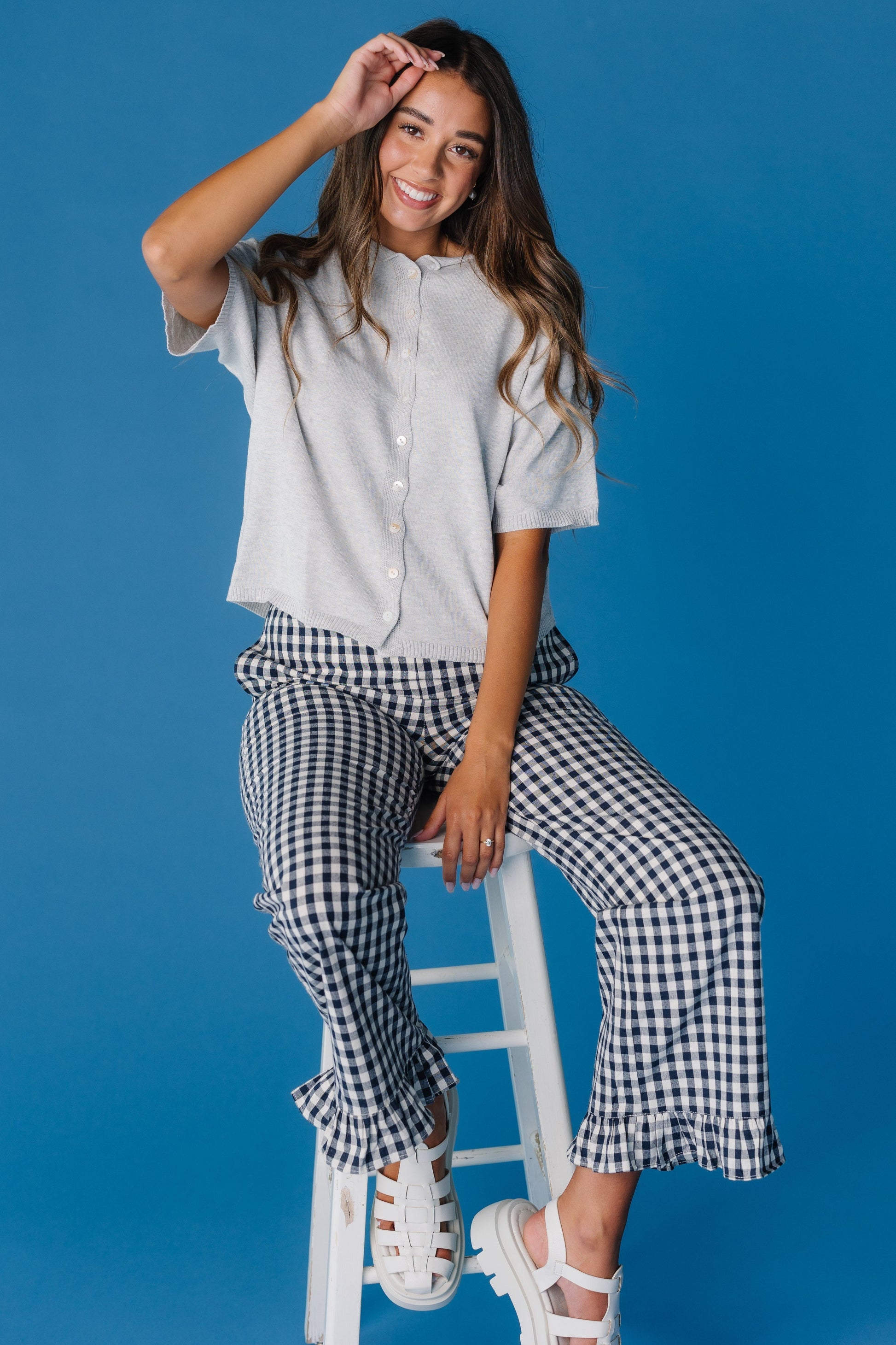 Gingham Checker Travel Pants WOMEN'S PANTS Things Between 