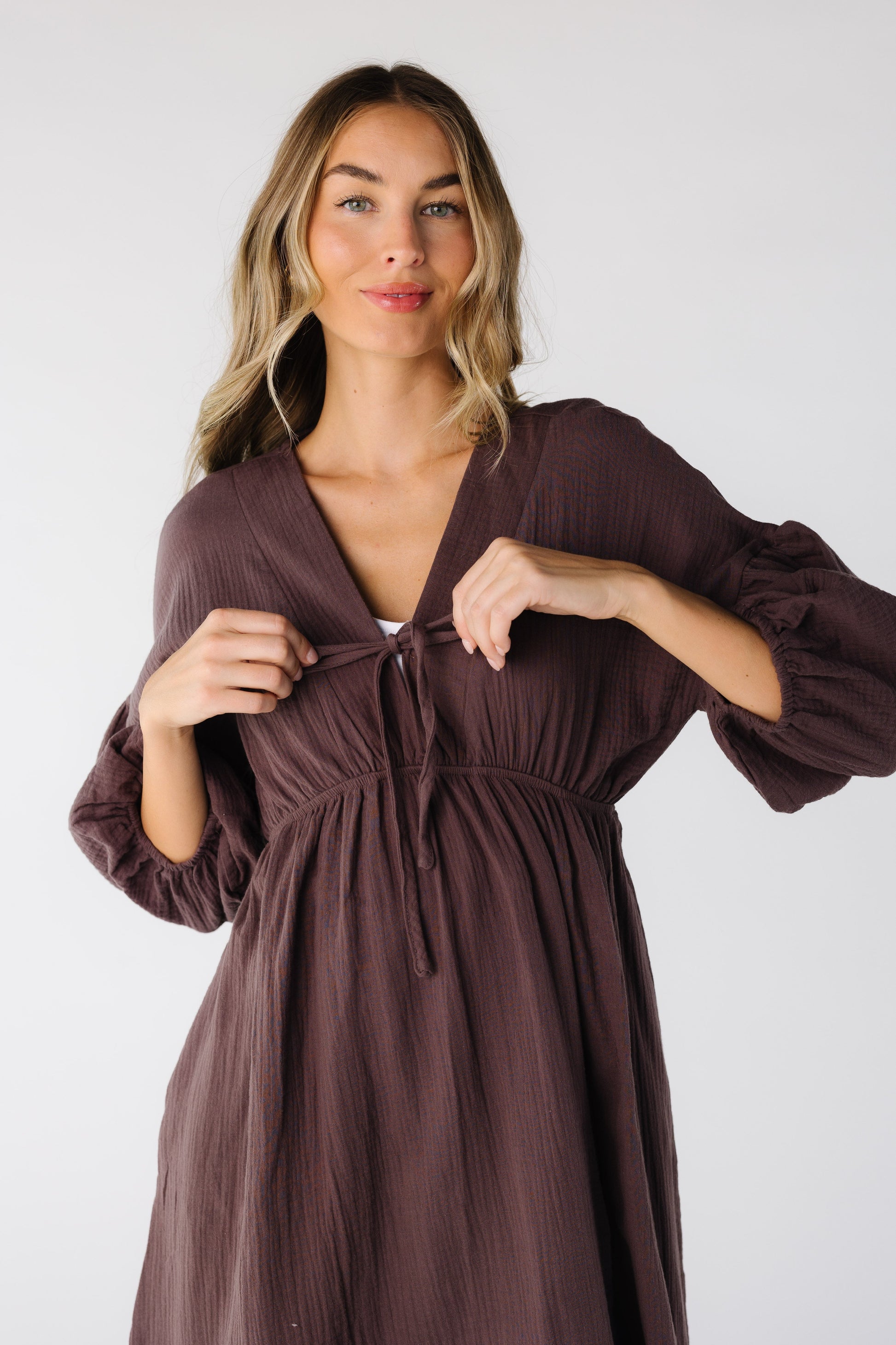 Brass & Roe Gauze Tie Front Dress WOMEN'S DRESS brass & roe 