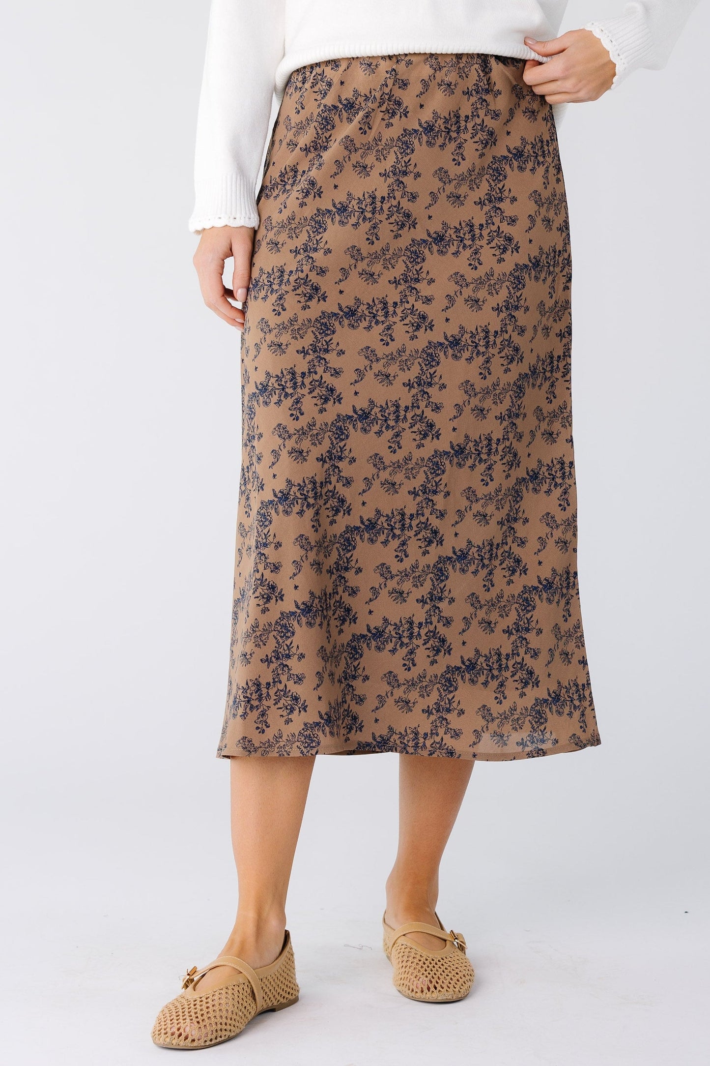 Brass & Roe Ellie Print Midi Skirt WOMEN'S SKIRTS brass & roe 