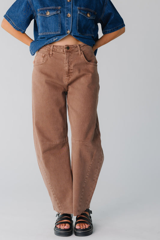 Lexie Barrel Jean for women in espresso brown
