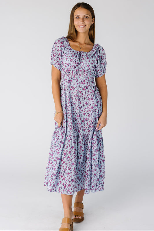 Citrus The Jena Spring Dress WOMEN'S DRESS Citrus Blue Print XS 