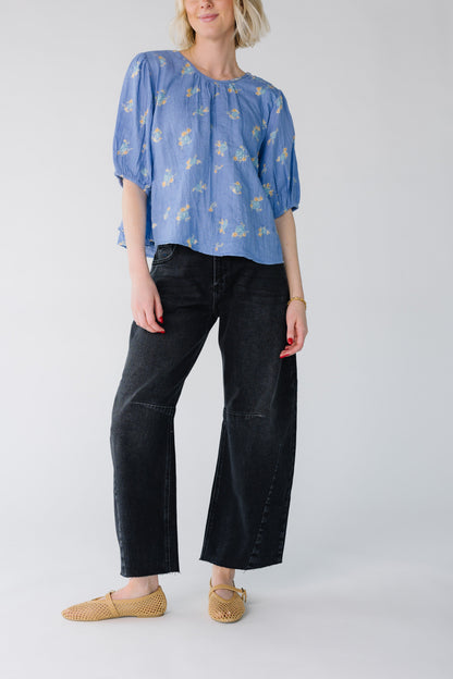 Lexie Barrel Jean WOMEN'S JEANS Just Panmaco Inc. Washed Black 24 