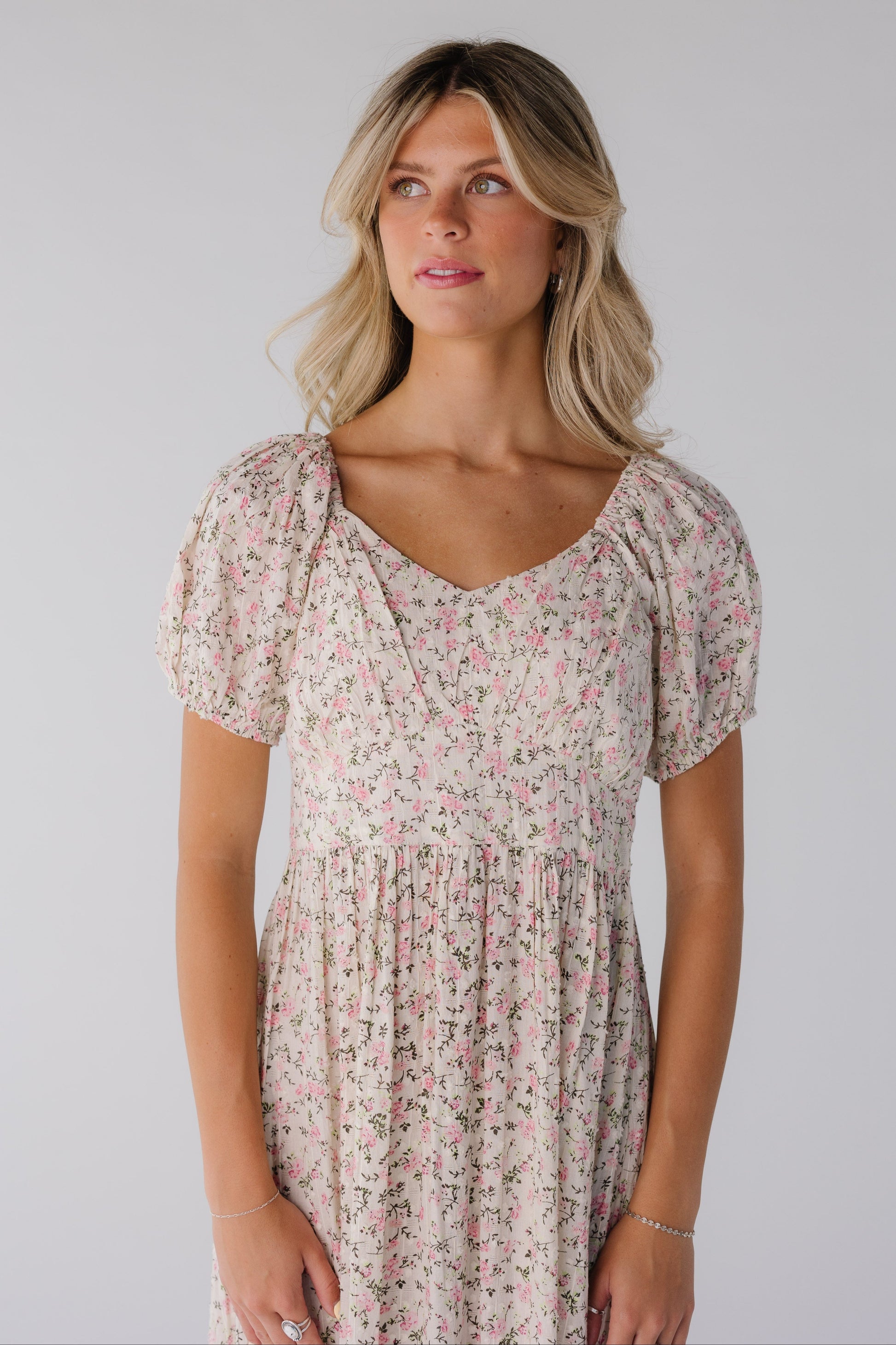 citrus midi dress Lemon Print Aqua Puff Sleeve Midi Dress - All Dresses