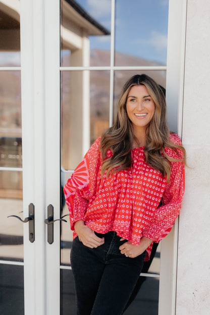 Red print top 