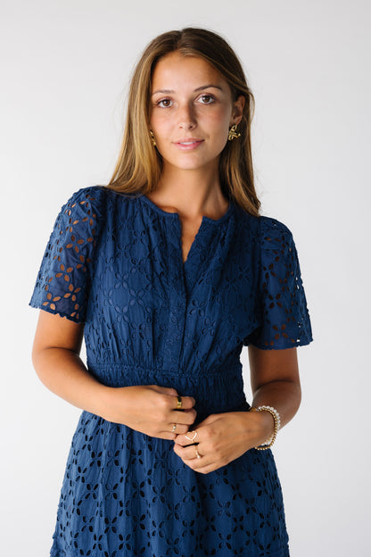 Citrus The Shae Eyelet Dress WOMEN'S DRESS Citrus Navy XS 