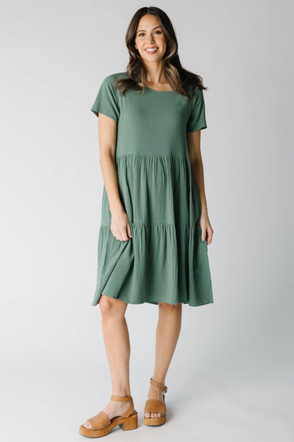 Brass & Roe The Cici Knee Dress WOMEN'S DRESS brass & roe Dusty Sage XS 