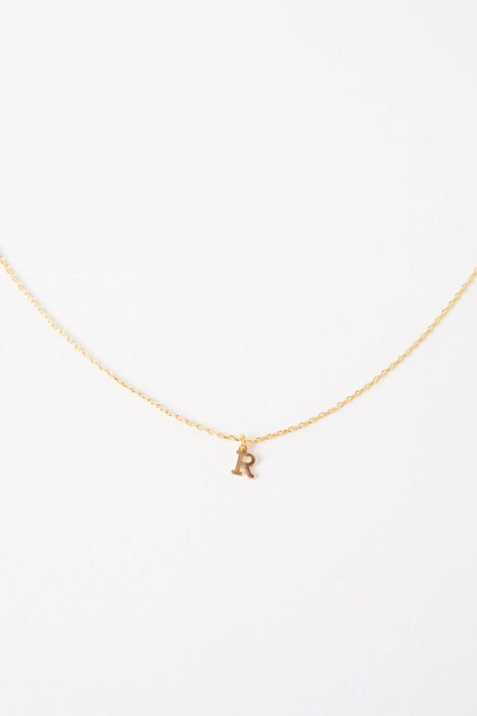 Dainty Love Initial R 18 k Gold Plated 15" + 3" WOMEN'S NECKLACE Brenda Grands Jewelry 