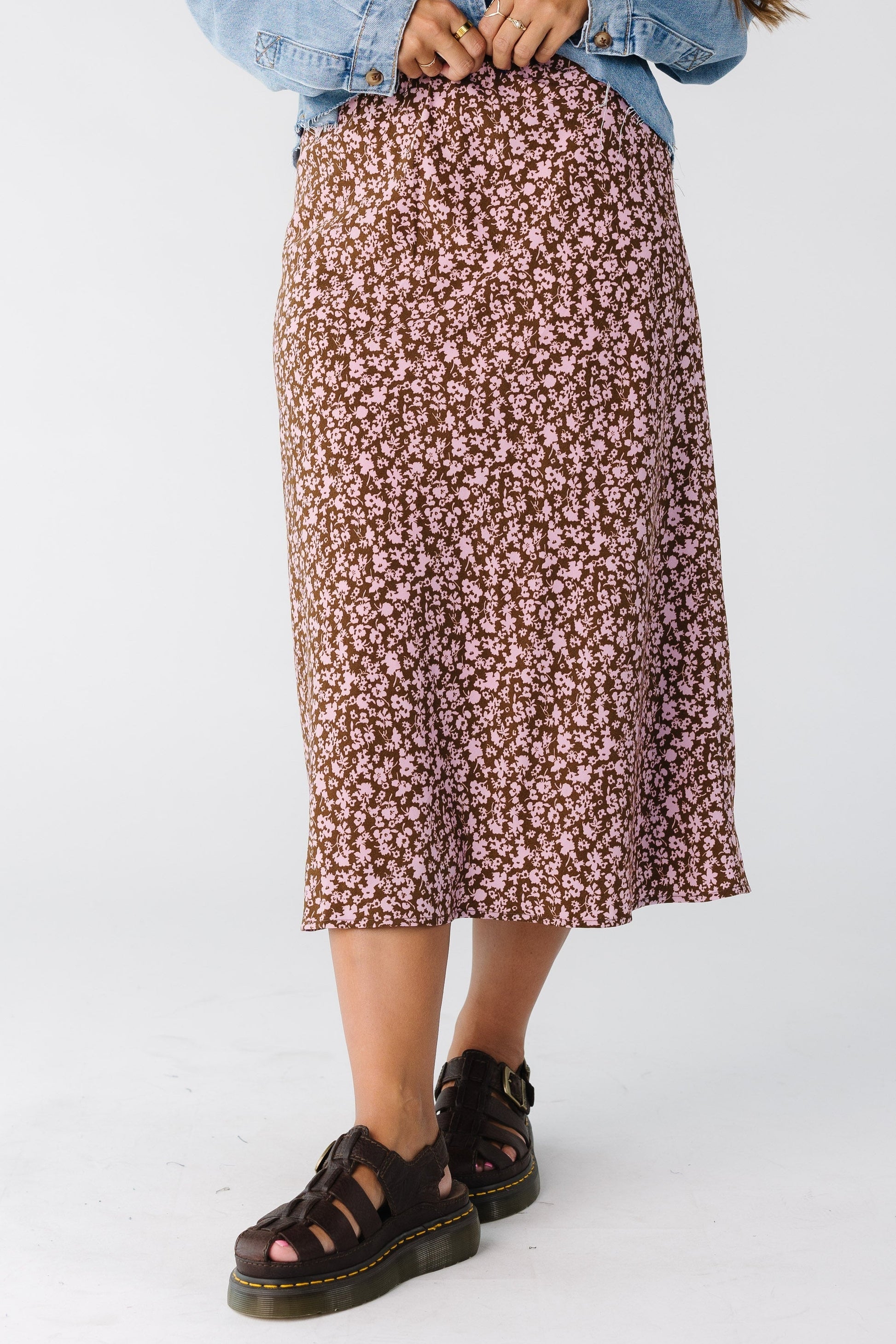Brass & Roe Ellie Print Midi Skirt WOMEN'S SKIRTS brass & roe 