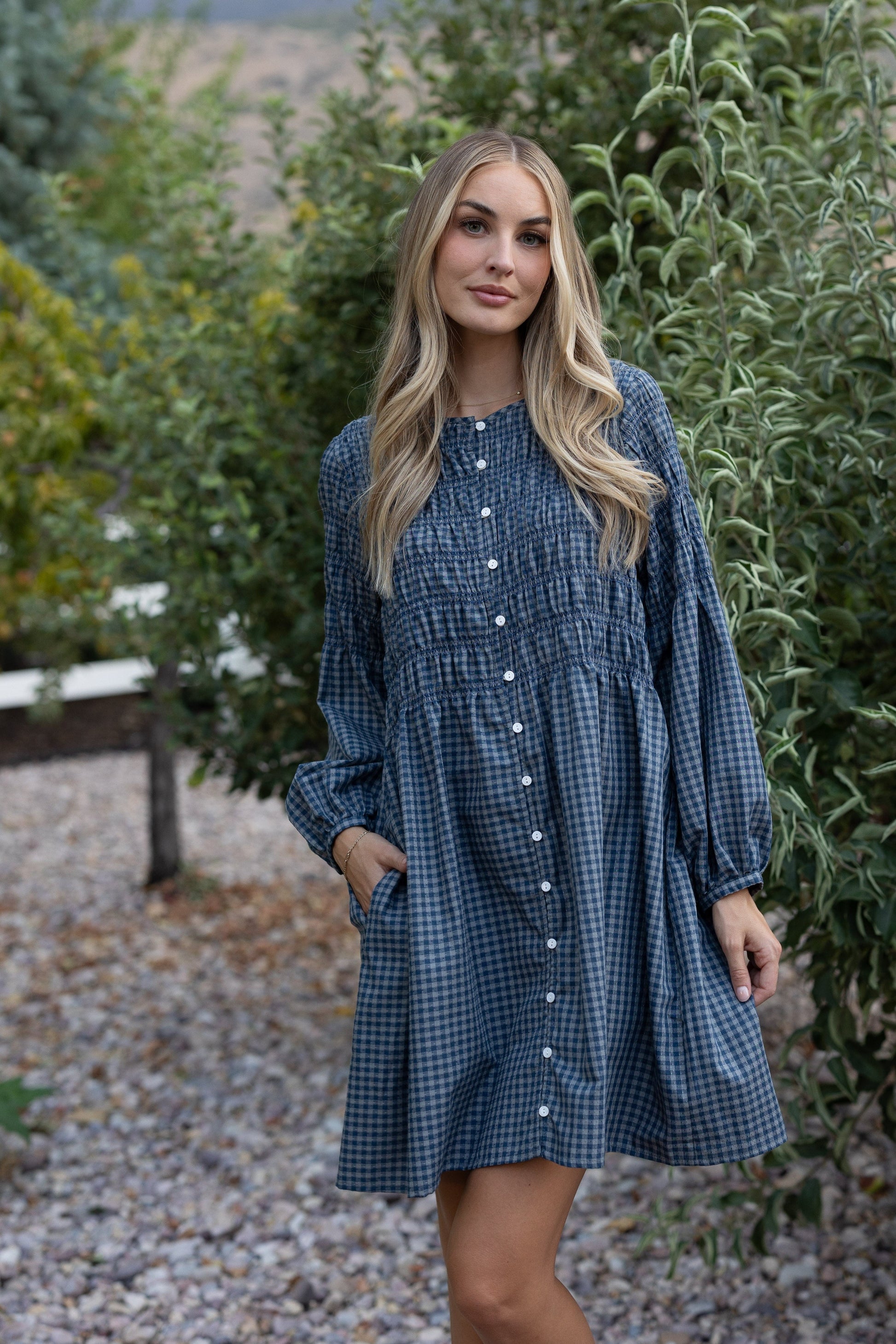 Brass & Roe Talia Smocked Dress WOMEN'S DRESS brass & roe 