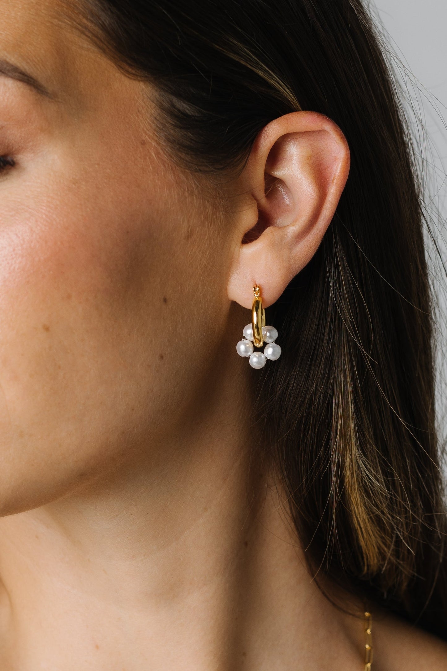 Cove Pearls on Hoop Earring WOMEN'S EARINGS Cove Accessories 