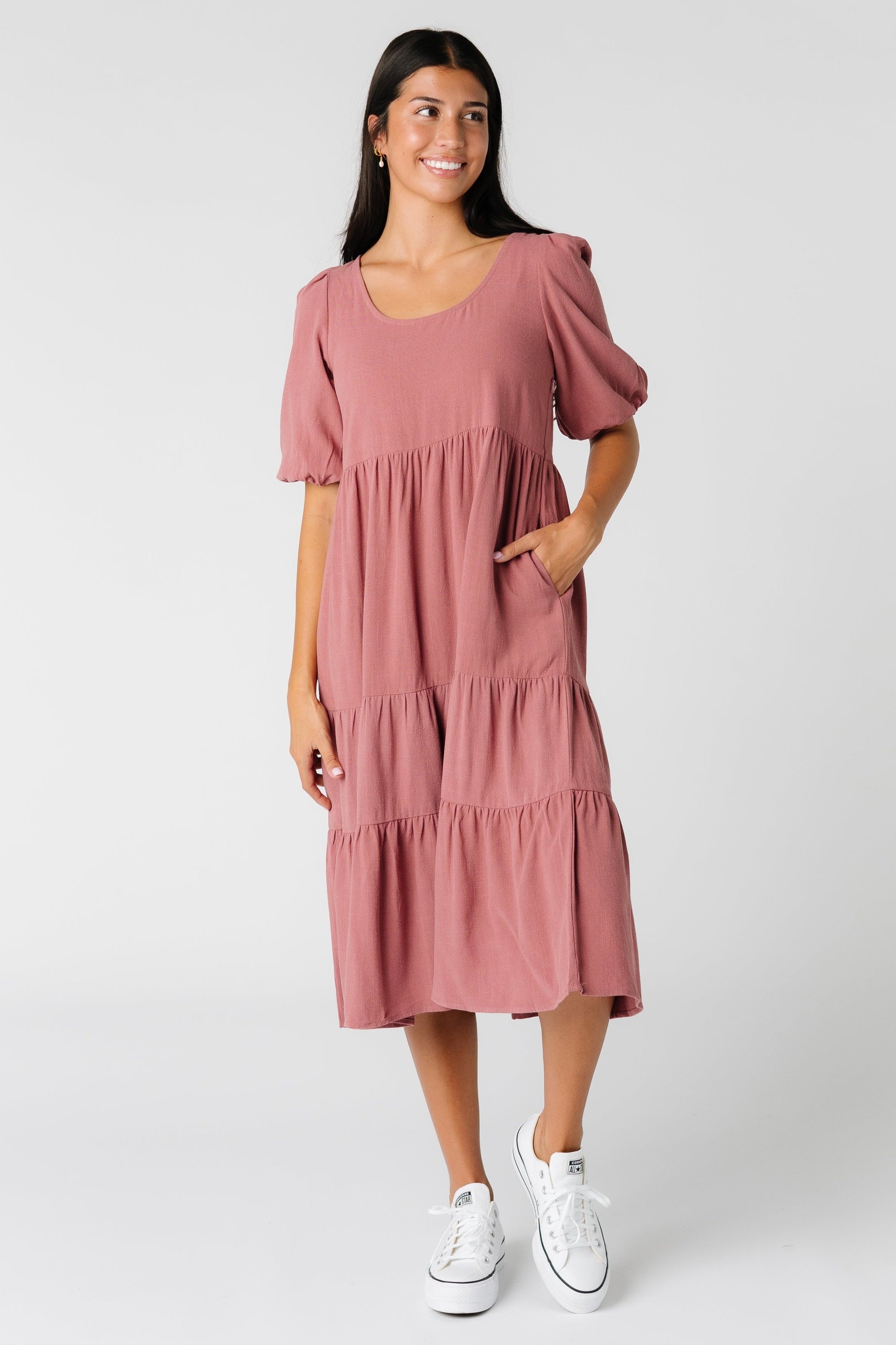 Brass & Roe Linen Scoop Neck Dress WOMEN'S DRESS brass & roe 