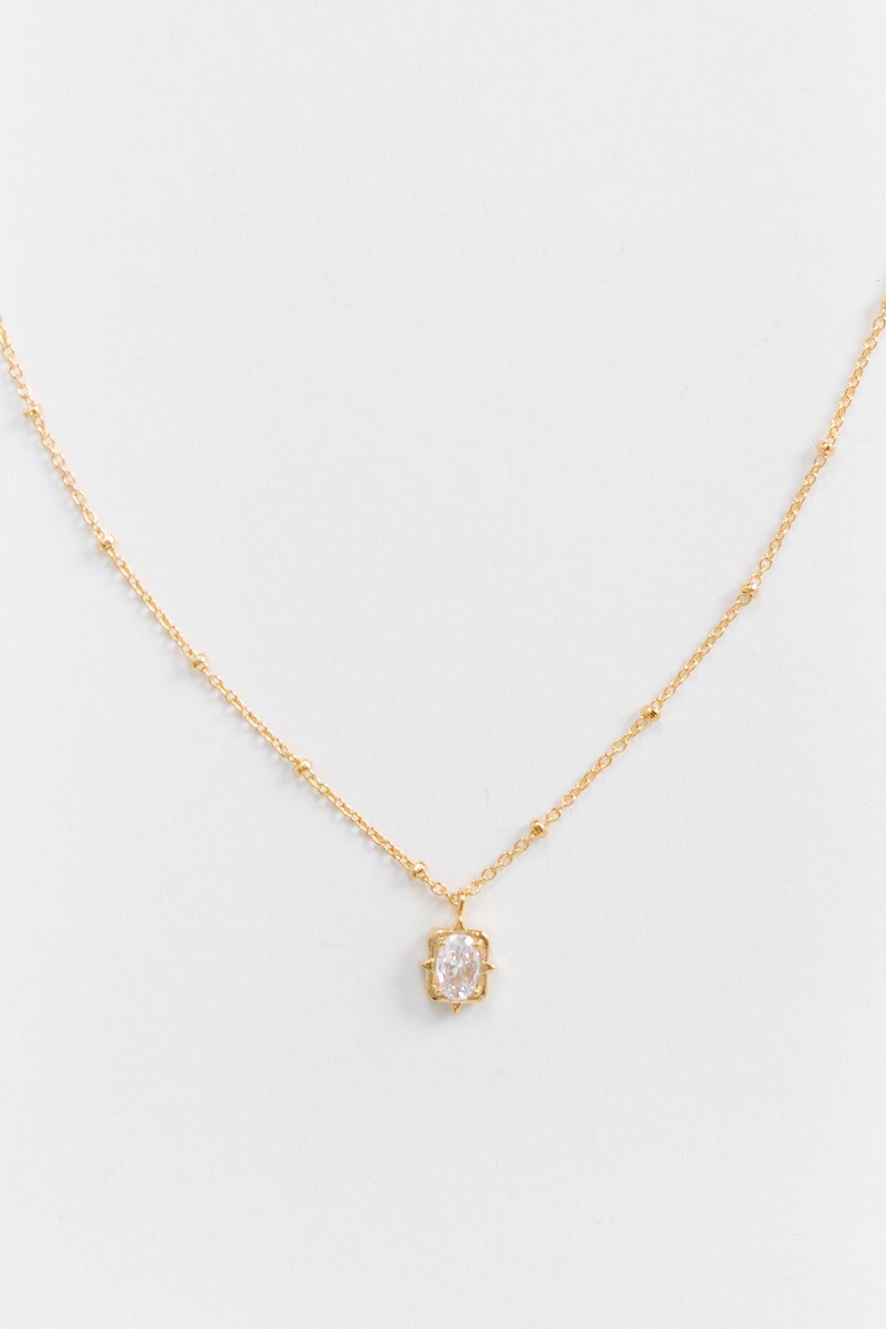 Cove The Reception Stone Necklace WOMEN'S NECKLACE Cove Accessories Gold 16" 