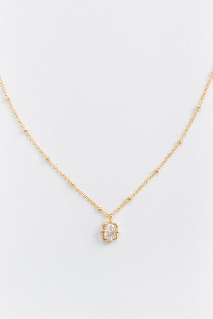Cove The Reception Stone Necklace WOMEN'S NECKLACE Cove Accessories Gold 16" 