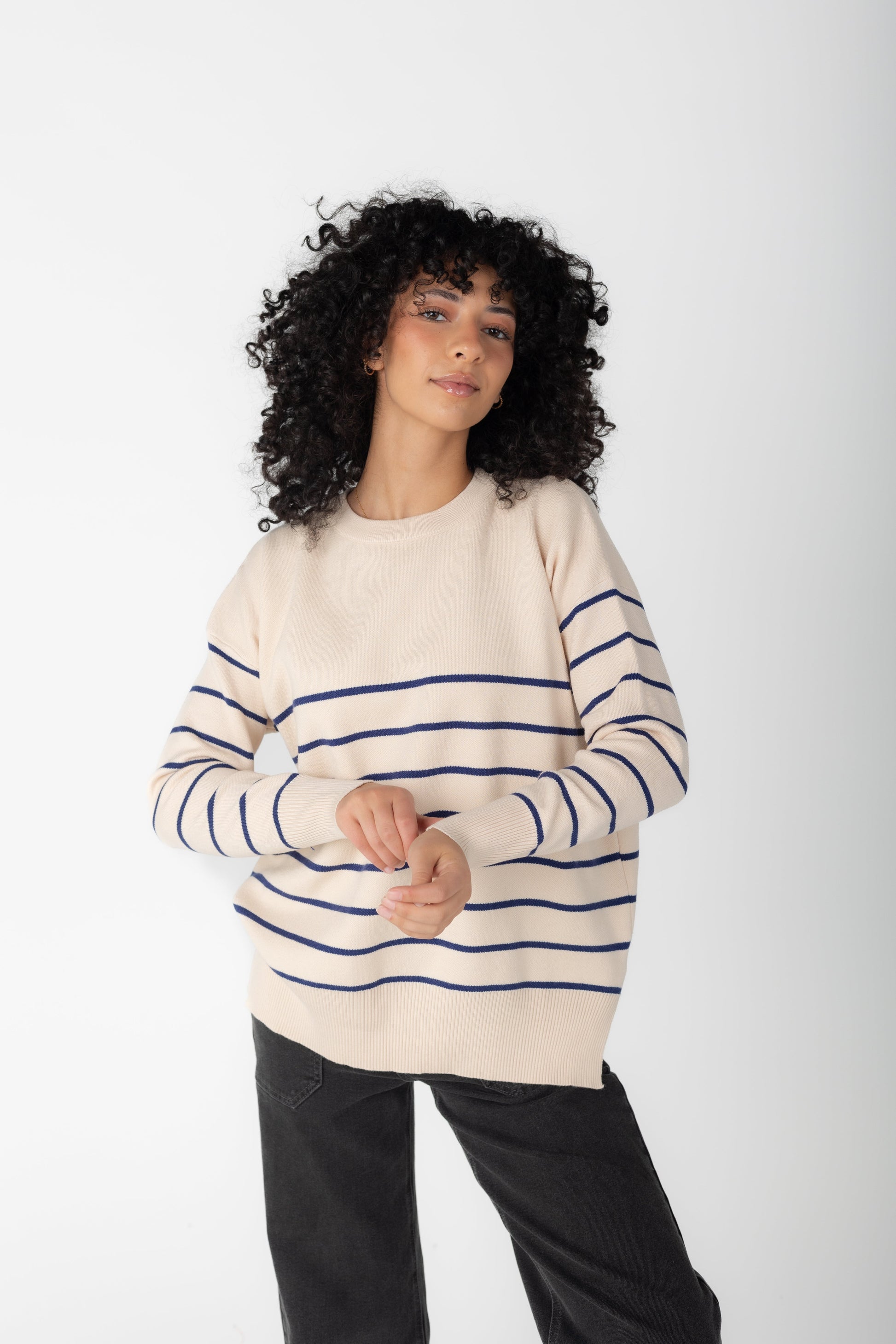 Audree Stripe Sweater WOMEN'S SWEATERS Tea N Rose 