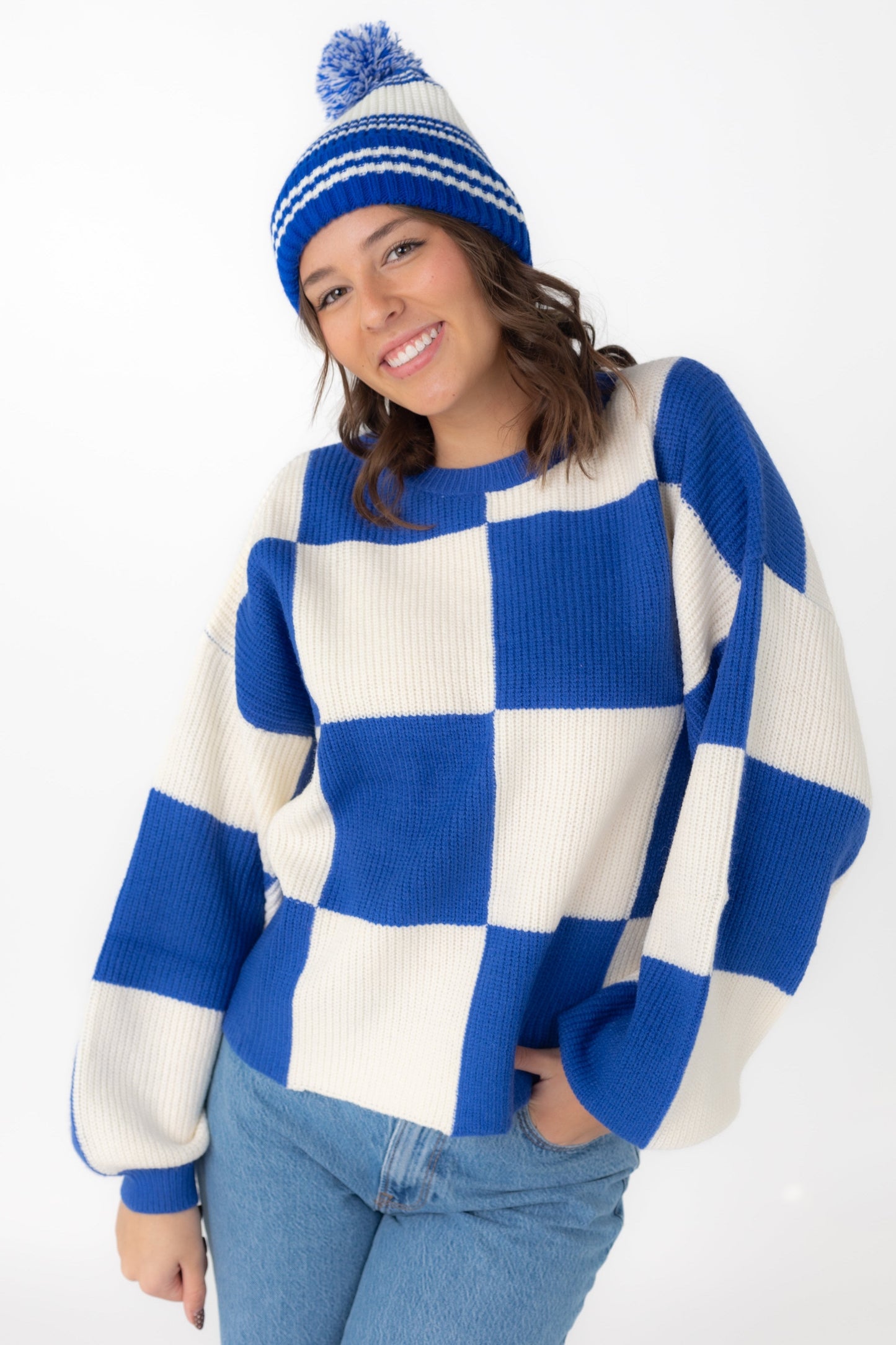 Mandy Checker Sweater WOMEN'S SWEATERS &merci 